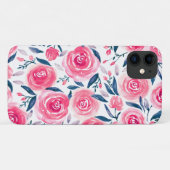 Coques Case-Mate iPhone Élégant rose Rose d'aquarelle (Dos (Horizontal))