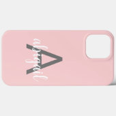 Coques Case-Mate iPhone Élégant rose rose moderne rose moderne Monogramme  (Verso (horizontal))