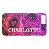 Coques Case-Mate iPhone Élégant rose Rose Nom Modèle (Dos (Horizontal))