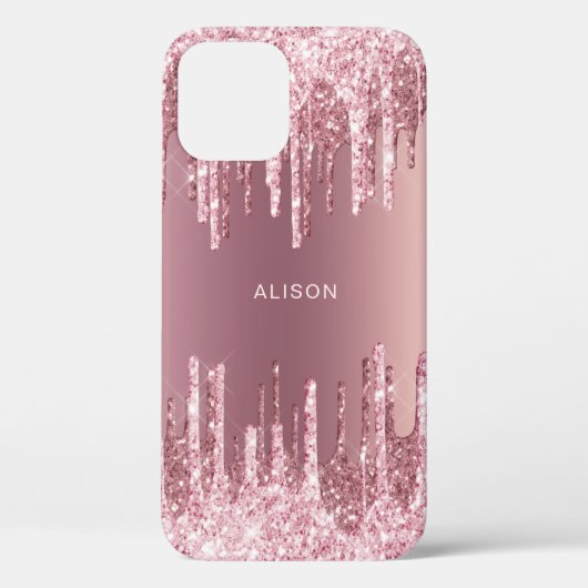 Coques Case-Mate iPhone Élégant rose rose rose or parties scintillant gout (Verso)