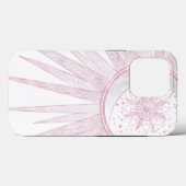 Coques Case-Mate iPhone Elégant rose Sun Moon Doodle Mandala White Design (Verso (horizontal))