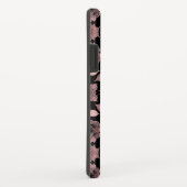 Coques Case-Mate iPhone Élégant rose sur dentelle noire dans le style vint (Dos/Droite)