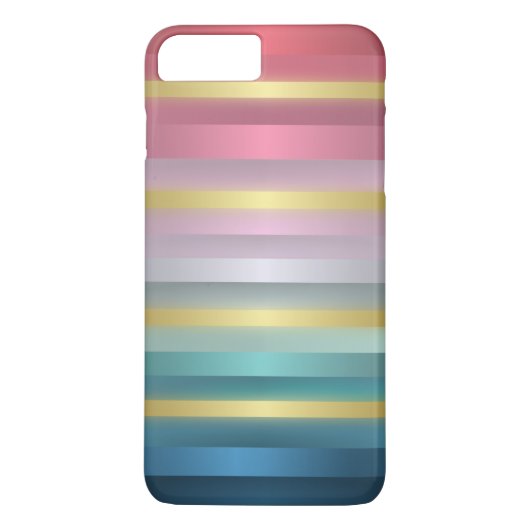 Coques Case-Mate iPhone Elégant rose Turquoise Gold Stripes (Dos)