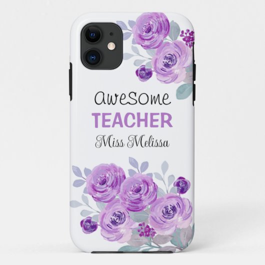 Coques Case-Mate iPhone Élégant Rose violet Awesome Enseignant Cadeau (Dos)