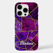 Coques Case-Mate iPhone Élégant rose violet girly géométrique (Verso)