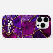 Coques Case-Mate iPhone Élégant rose violet girly géométrique (Verso (horizontal))