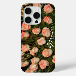 Coque iPhone 15 Pro Élégant Roses de pêche