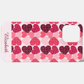 Coques Case-Mate iPhone Élégant Rouge rose Jigsaw Puzzle Motif Nom (Verso (horizontal))