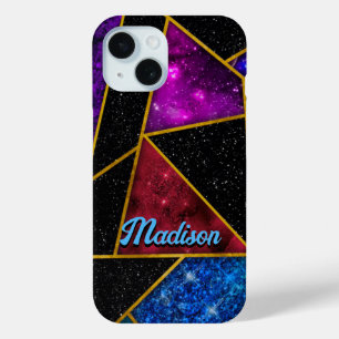 Coque Pour iPhone 15 Elégant rouge violet girly géométrique
