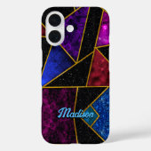 Coques Case-Mate iPhone Elégant rouge violet girly géométrique (Verso)