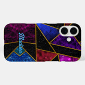 Coques Case-Mate iPhone Elégant rouge violet girly géométrique (Verso (horizontal))