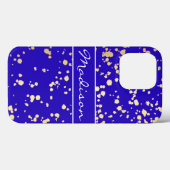 Coques Case-Mate iPhone Élégant Royal Blue Gold Parties scintillant iPhone (Verso (horizontal))