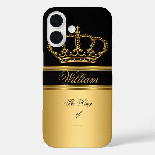 Coques Case-Mate iPhone Elégant Royal King Gold Couronne Noire 4b (Verso)
