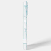 Coques Case-Mate iPhone Élégant Ruban Coquette Rayé Monogrammé Aqua (Verso / Droite)