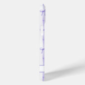 Coques Case-Mate iPhone Élégant Ruban Coquette Rayé Violet Monogrammé (Verso / Droite)
