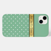 Coques Case-Mate iPhone Élégant ruban vert et blanc Pois or Mint (Verso (horizontal))