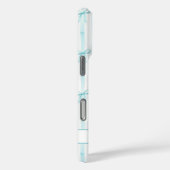 Coques Case-Mate iPhone Élégant Rubans Coquette Rayés Aqua Monogrammés (Verso / Droite)