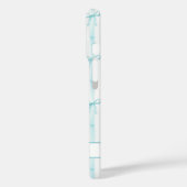 Coques Case-Mate iPhone Élégant Rubans Coquette Rayés Monogrammés Aqua (Verso / Gauche)