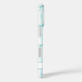 Coques Case-Mate iPhone Élégant Rubans Coquette Rayés Monogrammés Aqua (Verso / Droite)