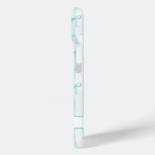 Coques Case-Mate iPhone Élégant Rubans Coquette Rayés Monogrammés Aqua (Verso / Gauche)