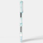Coques Case-Mate iPhone Élégant Rubans Coquette Rayés Monogrammés Aqua (Verso / Droite)