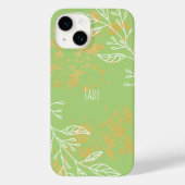 Coques Case-Mate iPhone Élégant Sage Green Gold Floral (Verso)