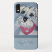 Coques Case-Mate iPhone Elégant Schnauzer moderne w Monogramme Nom (Dos)