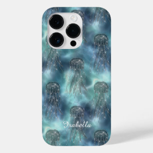 Coque Pour iPhone 14 Pro Élégant scintillement nautique bleu