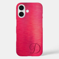 Élégant Script Monogramme Magenta Metallic