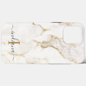 Coques Case-Mate iPhone Élégant Script Monogramme Marbre (Verso (horizontal))