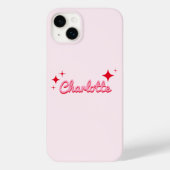 Coques Case-Mate iPhone Élégant Script rétro Monogramme rose (Verso)