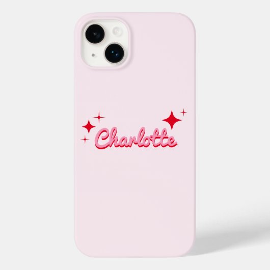 Coques Case-Mate iPhone Élégant Script rétro Monogramme rose (Verso)