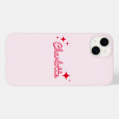 Coques Case-Mate iPhone Élégant Script rétro Monogramme rose (Verso (horizontal))