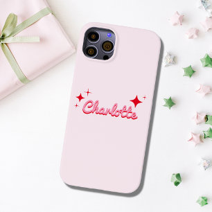 Coque Pour iPhone 14 Plus Élégant Script rétro Monogramme rose