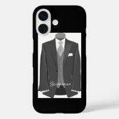 Coques Case-Mate iPhone Elegant Script Wedding Tuxedo Suit Groomsman (Verso)