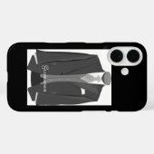 Coques Case-Mate iPhone Elegant Script Wedding Tuxedo Suit Groomsman (Verso (horizontal))