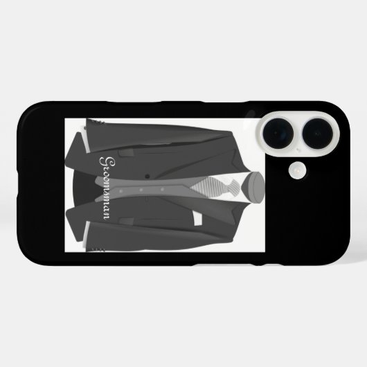Coques Case-Mate iPhone Elegant Script Wedding Tuxedo Suit Groomsman (Verso (horizontal))