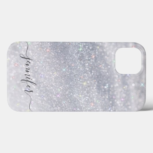Coques Case-Mate iPhone Elegant Silver Glitter (Verso (horizontal))
