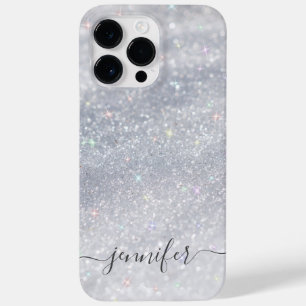 Coque Pour Pour iPhone 14 Pro Max Elegant Silver Glitter