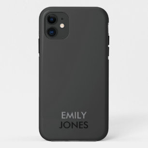 Case-Mate iPhone Case Elégant simple noir et gris personnalisé