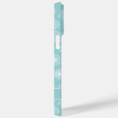 Coques Case-Mate iPhone Élégant Snowflakes Noël Turquoise bleu Monogramme (Verso / Droite)