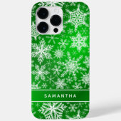 Coques Case-Mate iPhone Élégant Snowflakes vert et blanc Noël (Verso)