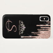 Coques Case-Mate iPhone Elégant Tiara Rose Gold Parties scintillant Drives (Dos (Horizontal))