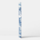 Coques Case-Mate iPhone Elégant Toile Vintage Bleu et Blanc (Verso / Droite)