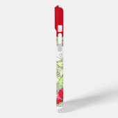 Coques Case-Mate iPhone Elégant tourbillon rouge floral monogramable (Verso / Gauche)