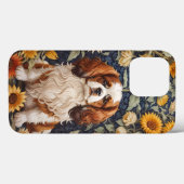 Coques Case-Mate iPhone Élégant tournesol Cavalier King Charles Spaniel (Verso (horizontal))