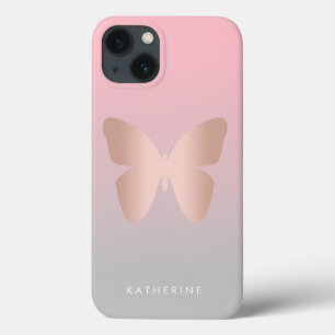 Case-Mate iPhone Case Elegant, trendy rose gold butterfly