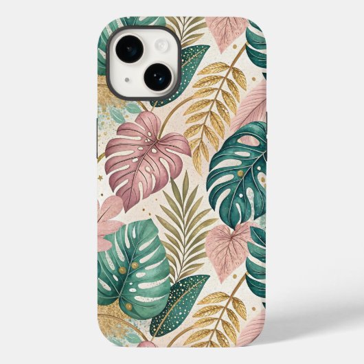 Coques Case-Mate iPhone Elegant Tropical Monsteras Boho (Verso)