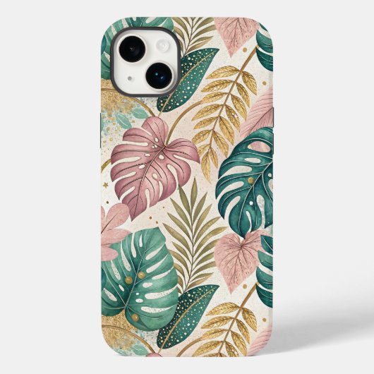 Coques Case-Mate iPhone Elegant Tropical Monsteras Boho (Verso)