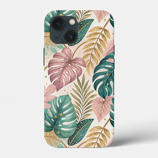 Coques Case-Mate iPhone Elegant Tropical Monsteras Boho (Verso)